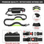 Hands Free Dog Leash, Suitable for Running Walking Jogging Hiking, Training for Small Medium and Large Dogs, Adjustable Waist Belt, Dual-Handle Reflective Bungee, Zipper Pouch. (Black W Green)